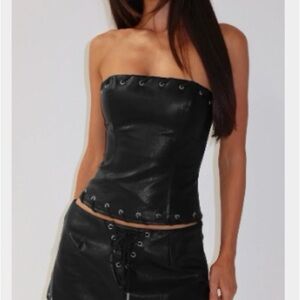 TWO PIECE FAUX LEATHER SET